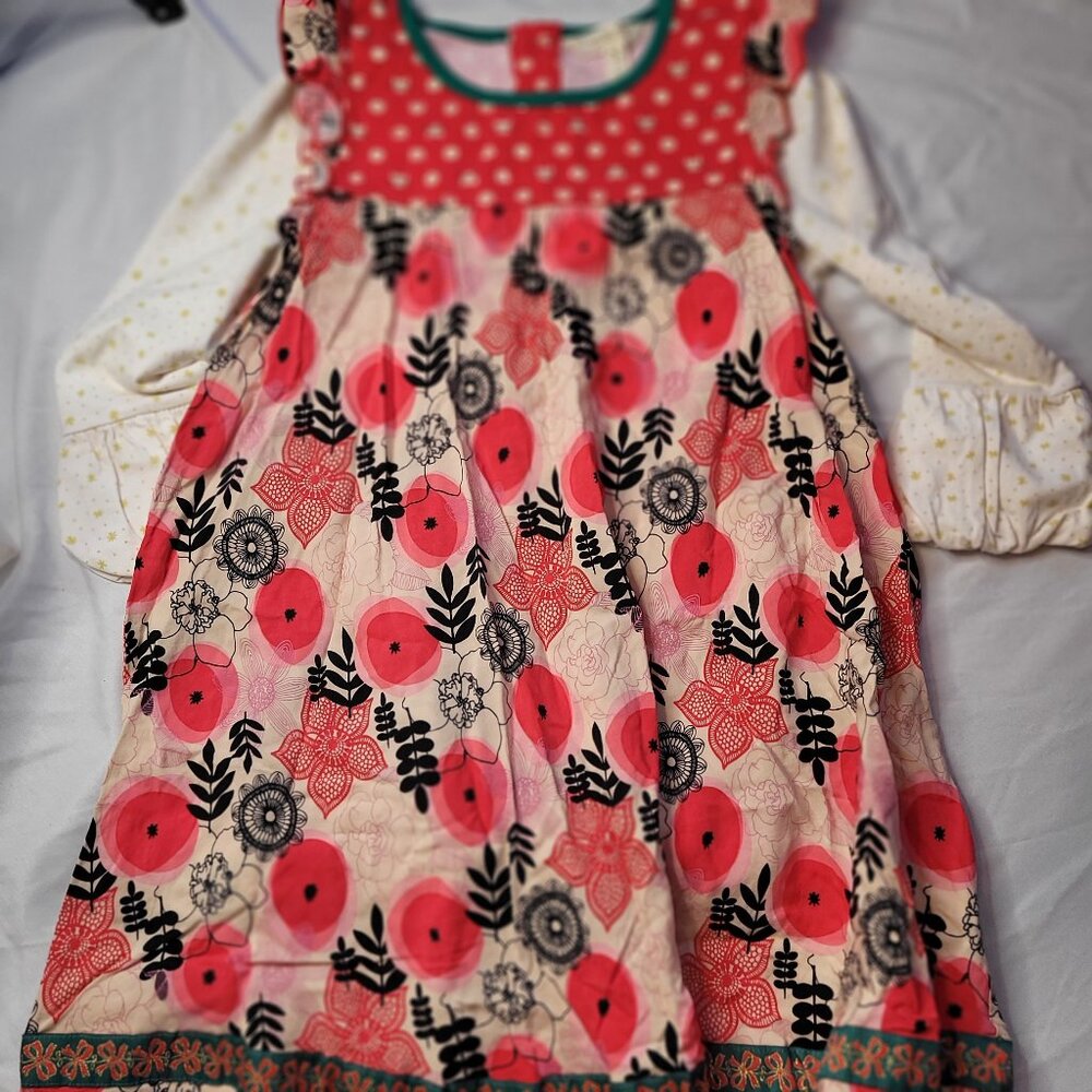 Matilda Jane kitty/tunic dress with long sleeve shirt EUC size 8